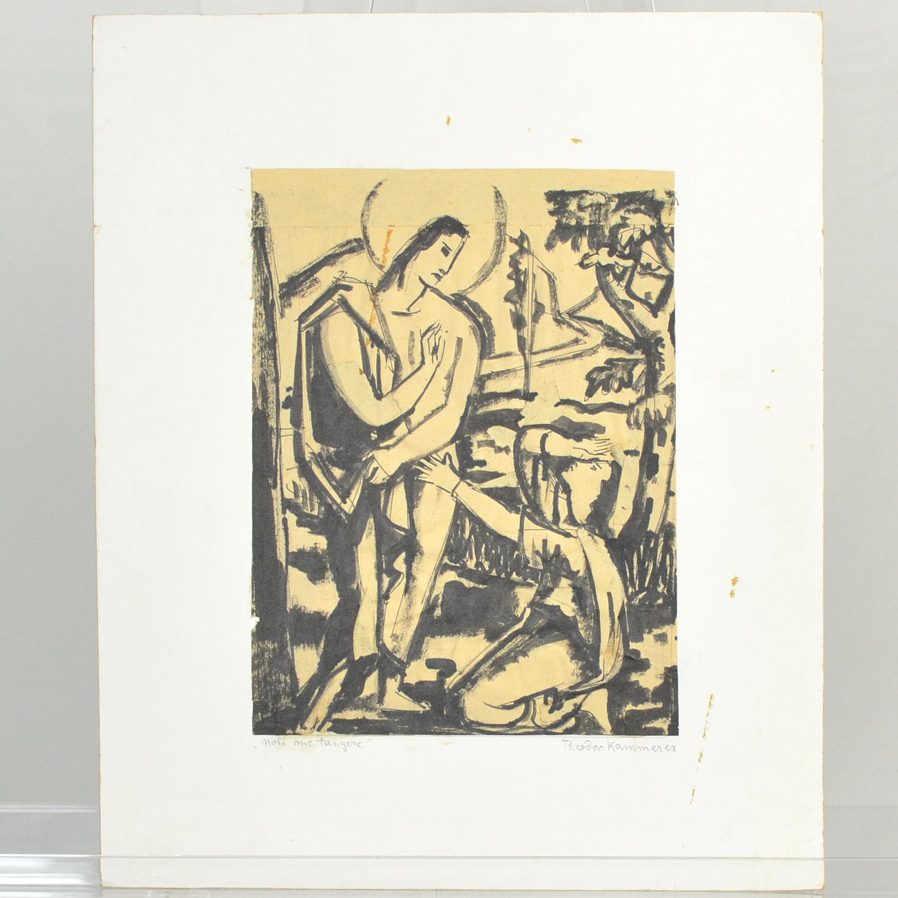 THEODOR KAMMERER. NOLI ME TANGERE, INK ON PAPER, CA. IN THE MIDDLE OF THE 20TH CENTURY CENTURY, SIGNED.