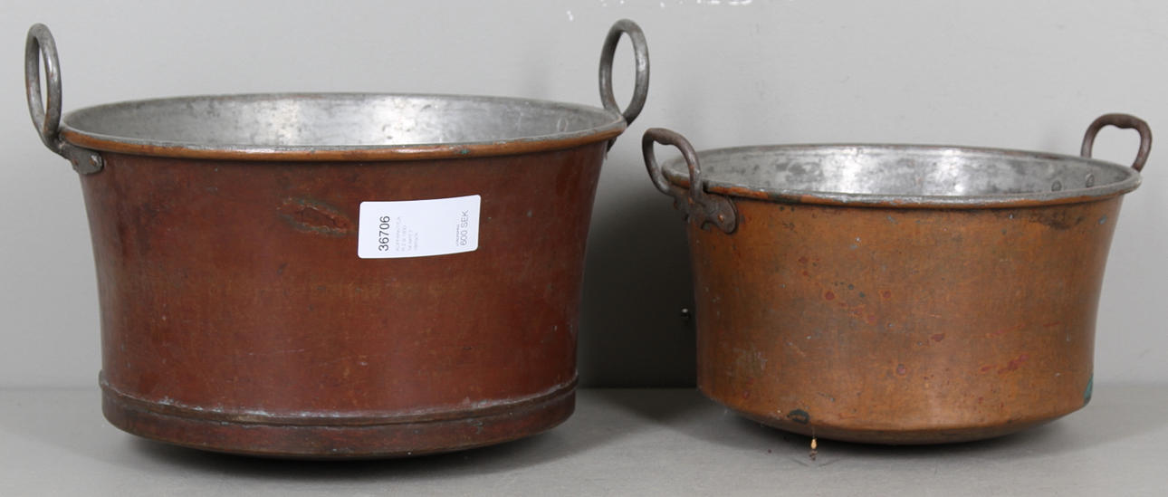 KOPPARKITTLAR 2 st 1800-tal.samt 2 oljetryck.