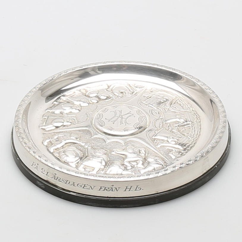 VISITKORTSFAT, silver, 1949, totalvikt 304 gram.
