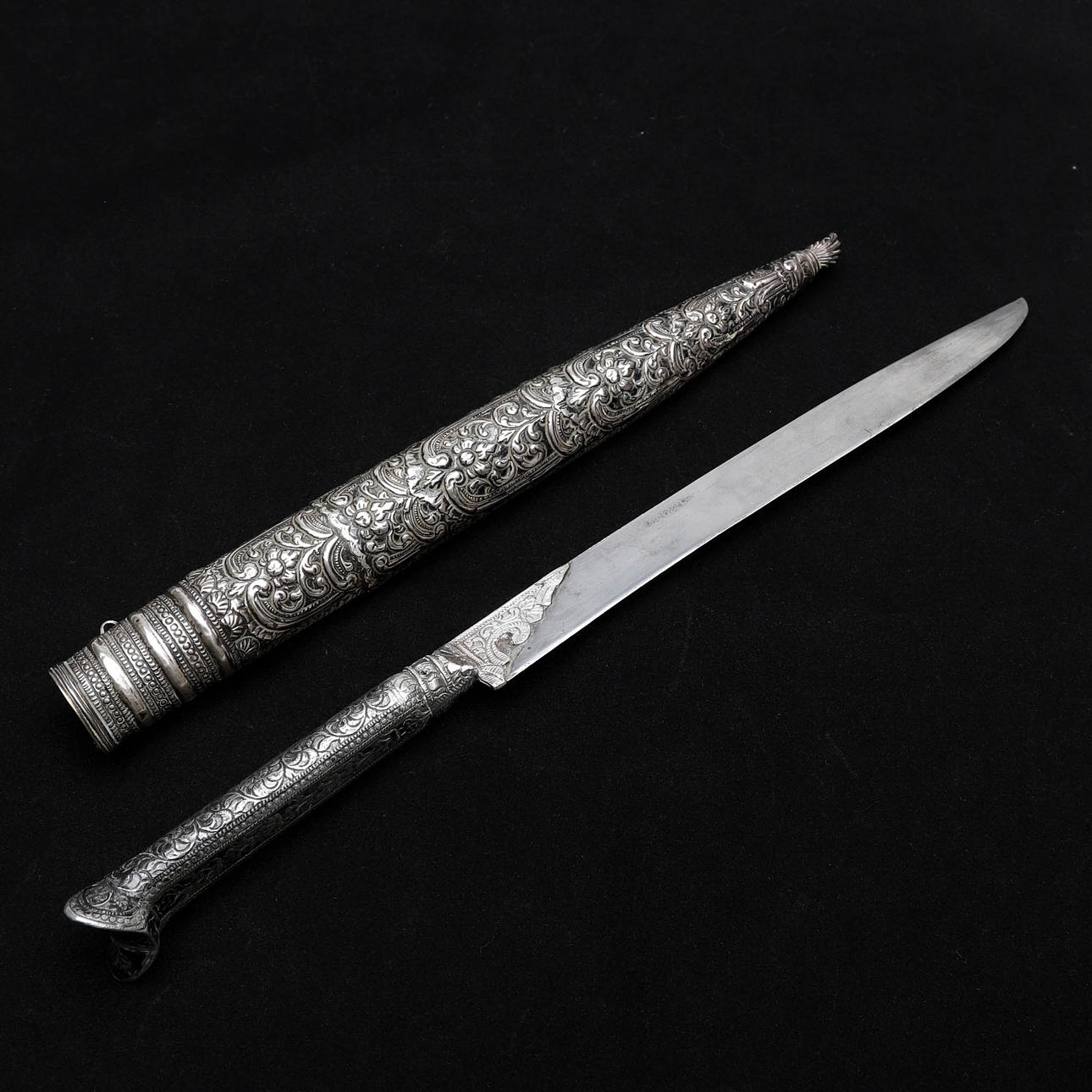 BICHAQ, kniv, silver, osmansk, 1800-tal.