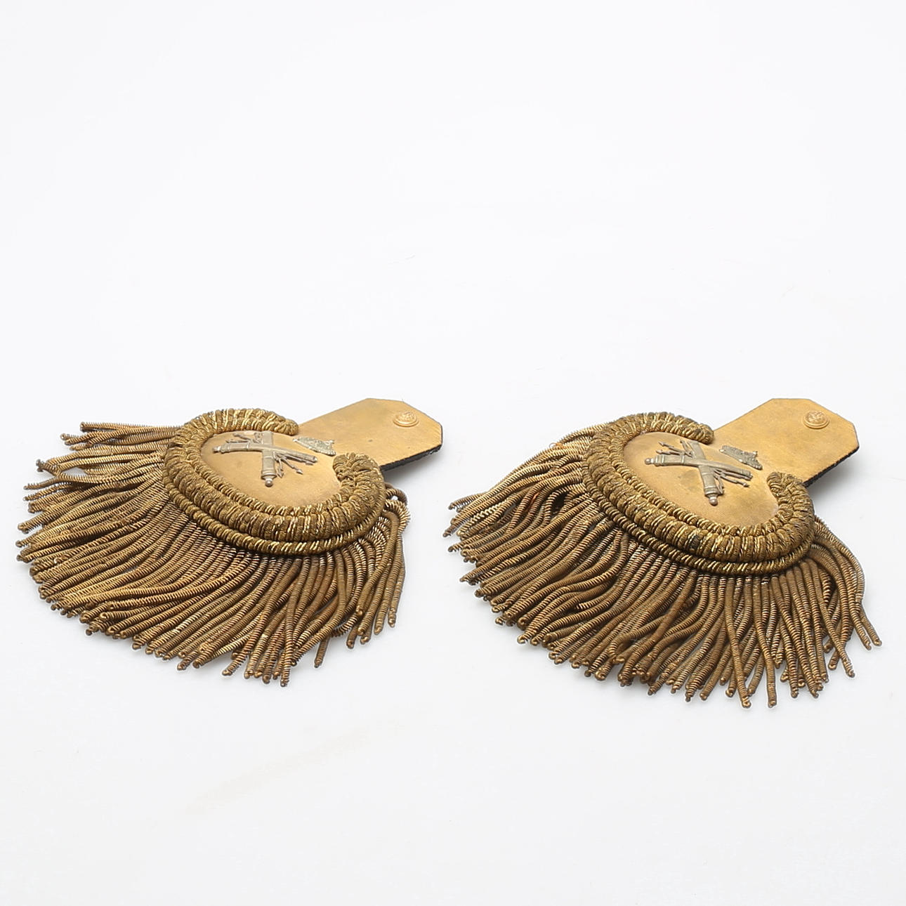 EPÅLETTER för officerare vid kustartilleriet, 2 st, 1800-tal.