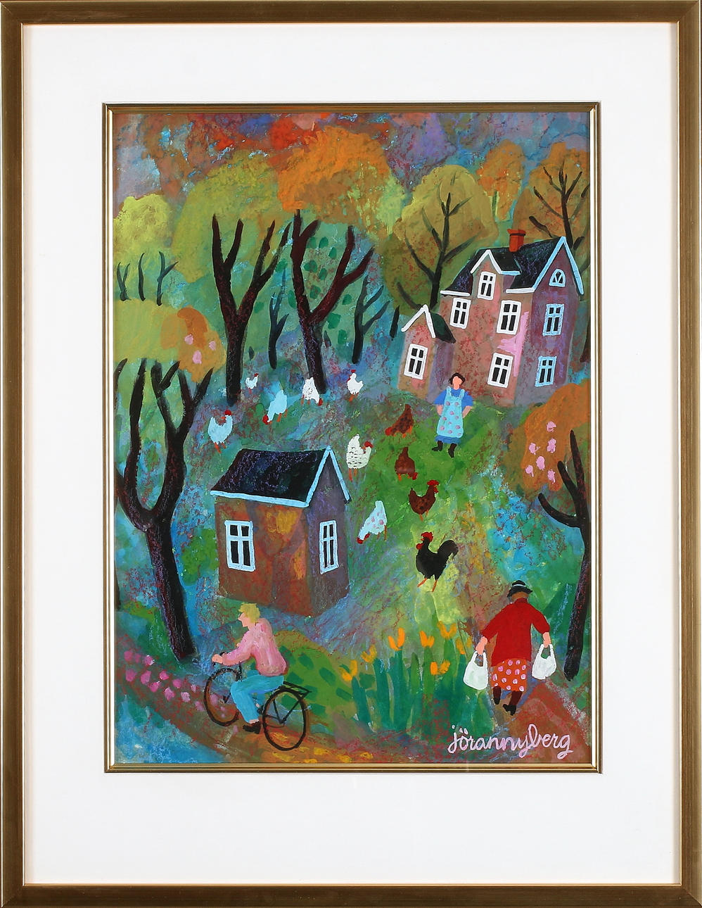 JÖRAN NYBERG. "Full frihet", gouache, signerad.