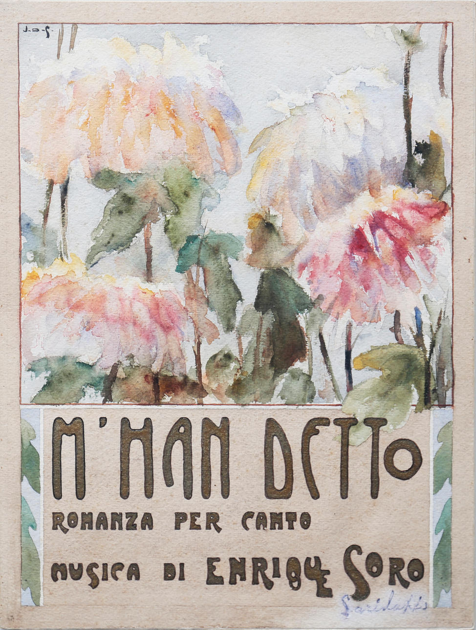 JUAN DE SARIDAKIS. Drawing for a poster.