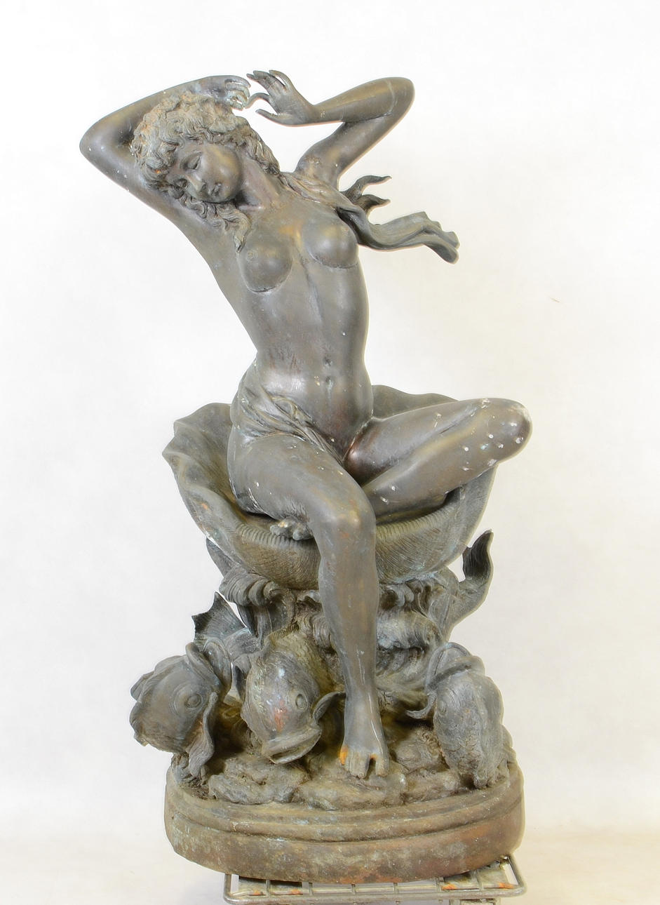 TRÄDGÅRDSFONTÄN, bronserad metall, 1900-tal.