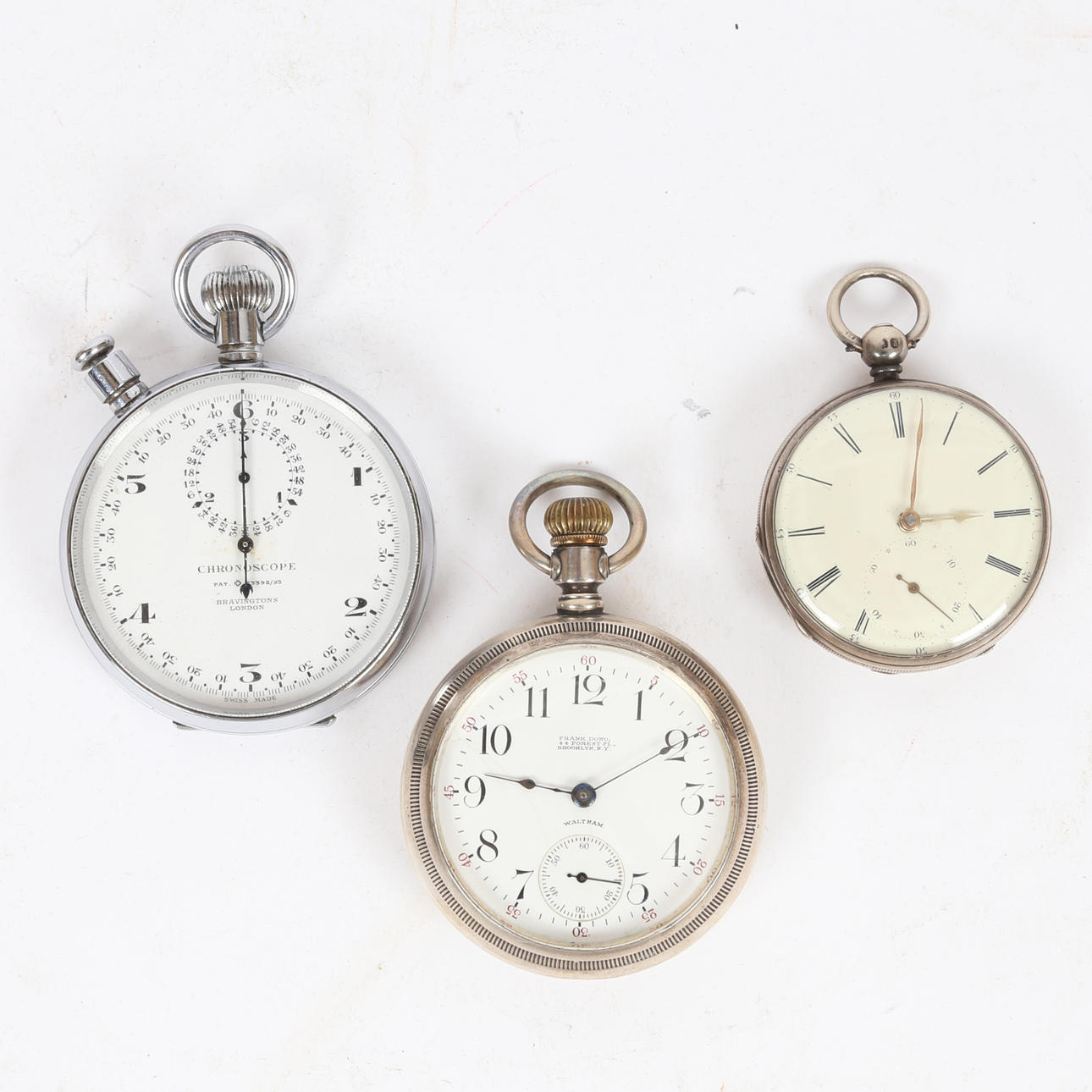 THREE POCKET WATCHES.