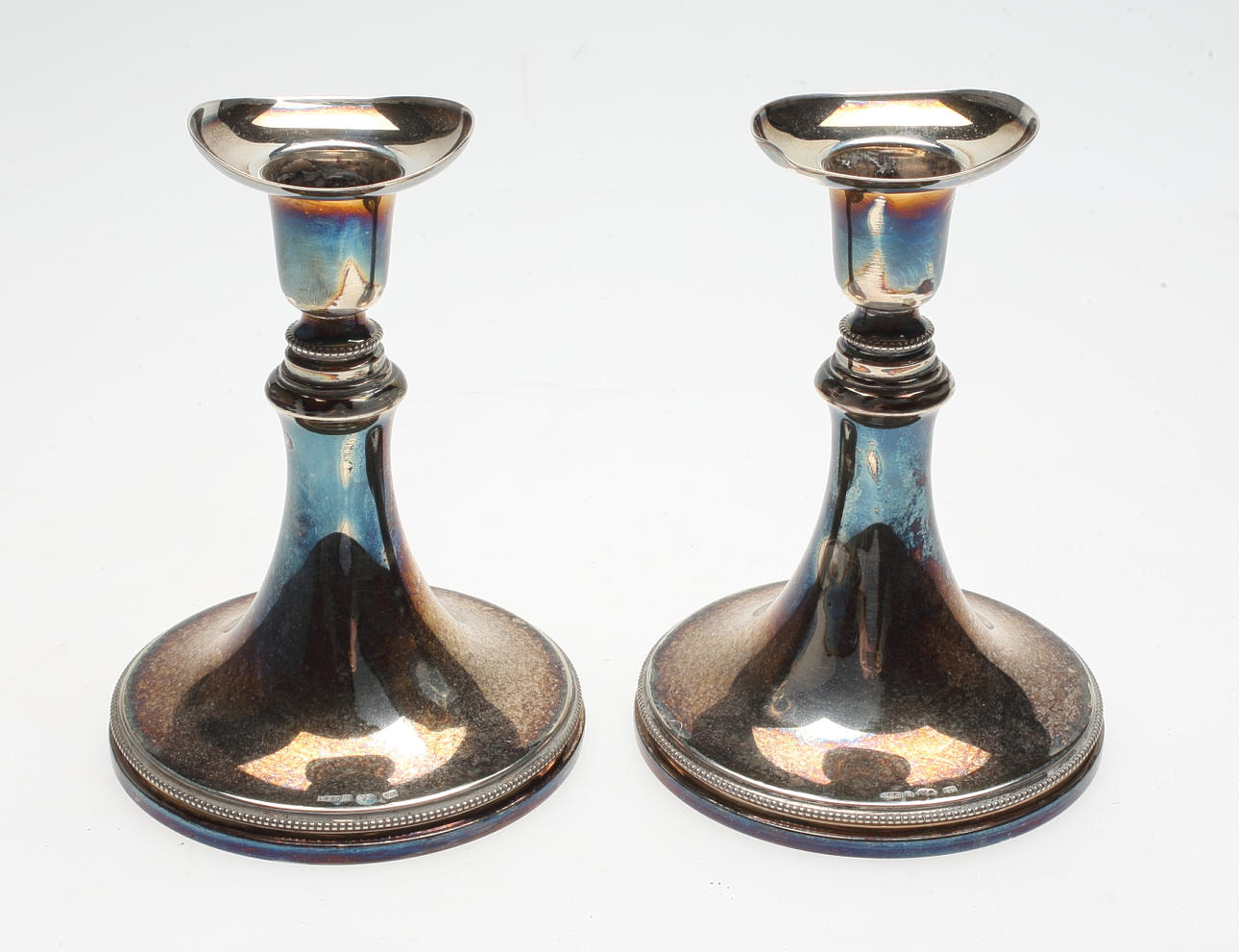 LJUSSTAKAR, 1 par, silver, Eric Löfman för MGAB, Uppsala, 1957.