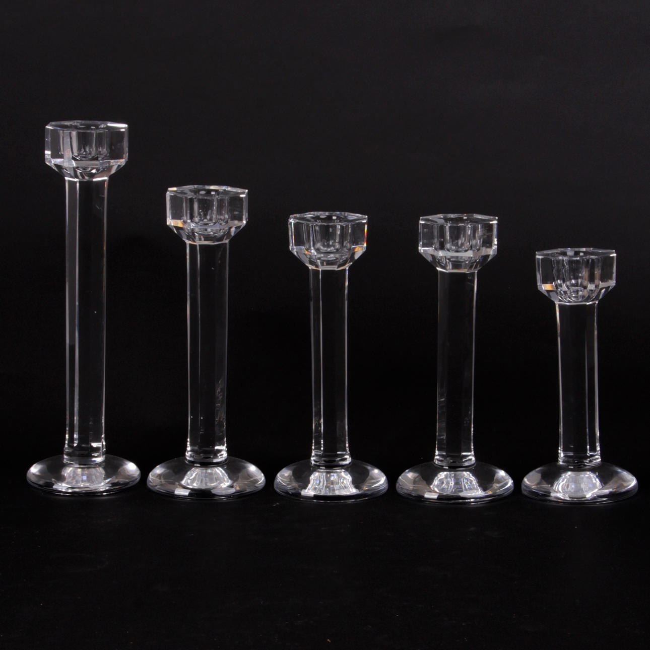 LJUSSTAKAR, 5 st. Glas, Sigurd Persson, Kosta Boda.