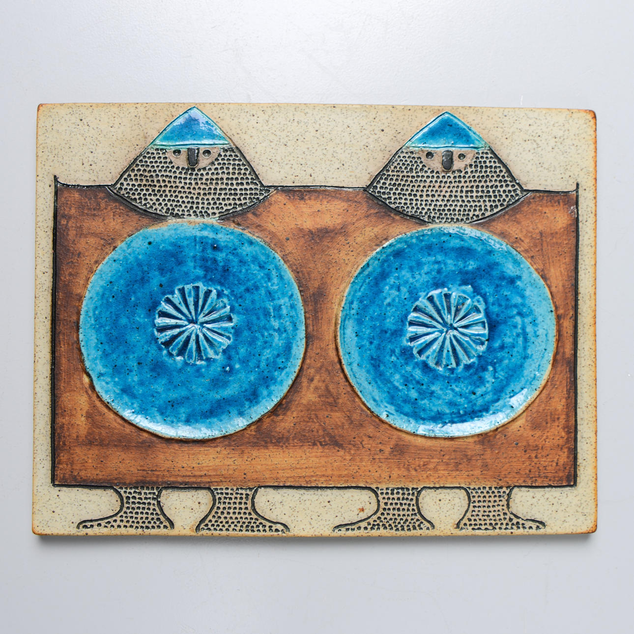 INGER PERSSON. Wall relief, Rörstrand Ateljé, signed on verso.