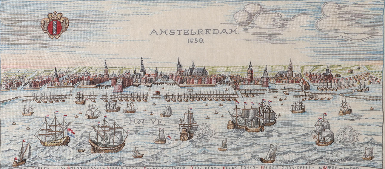 MARINE TABLET, Amsterdam 1650, embroidered.