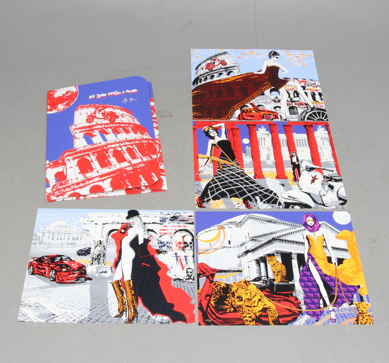 RICHARD RYAN. Mapp med 4 st silkscreenblad, "Mi sono perso a Roma", signerade och numrerade 338/350.