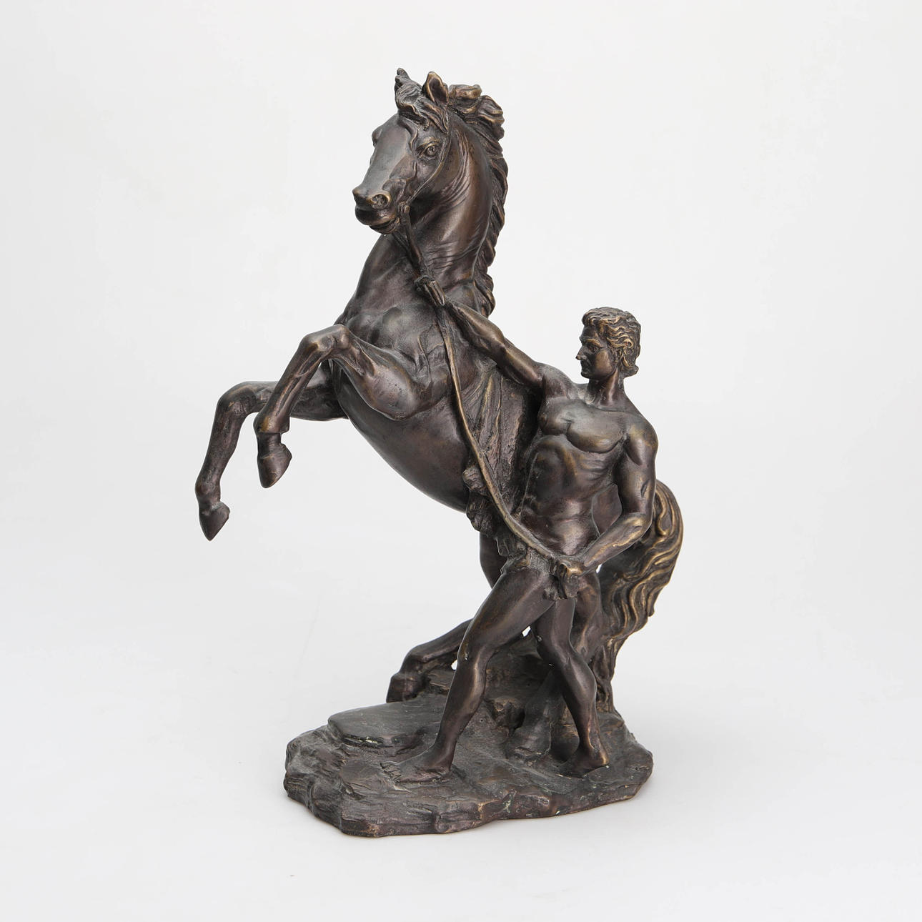 Skulptur "Cheval de Marly", Patinerad brons.