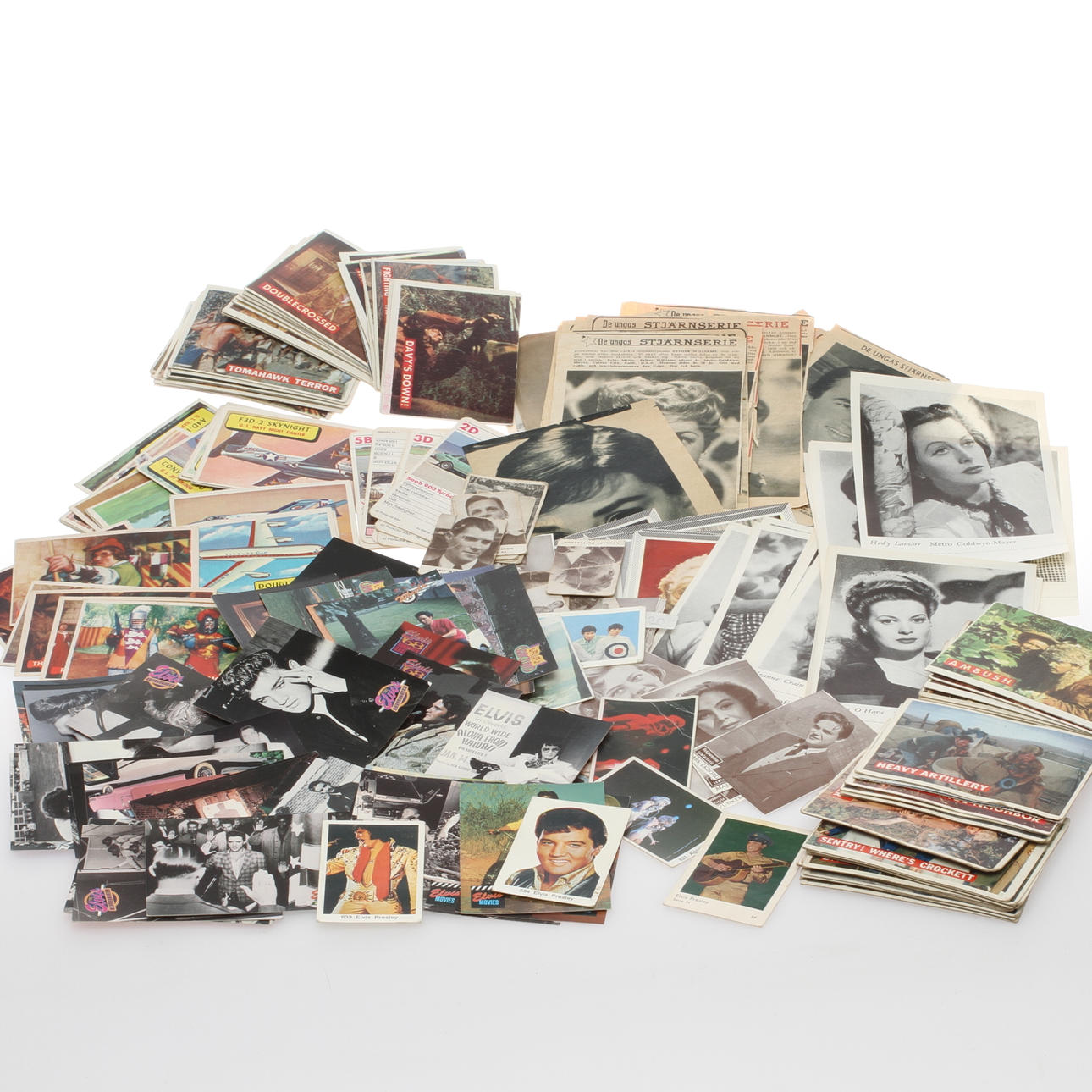 SAMLARBILDER. DAVY CROCKETT, ELVIS, ALFA, FLYGPLAN med mera.