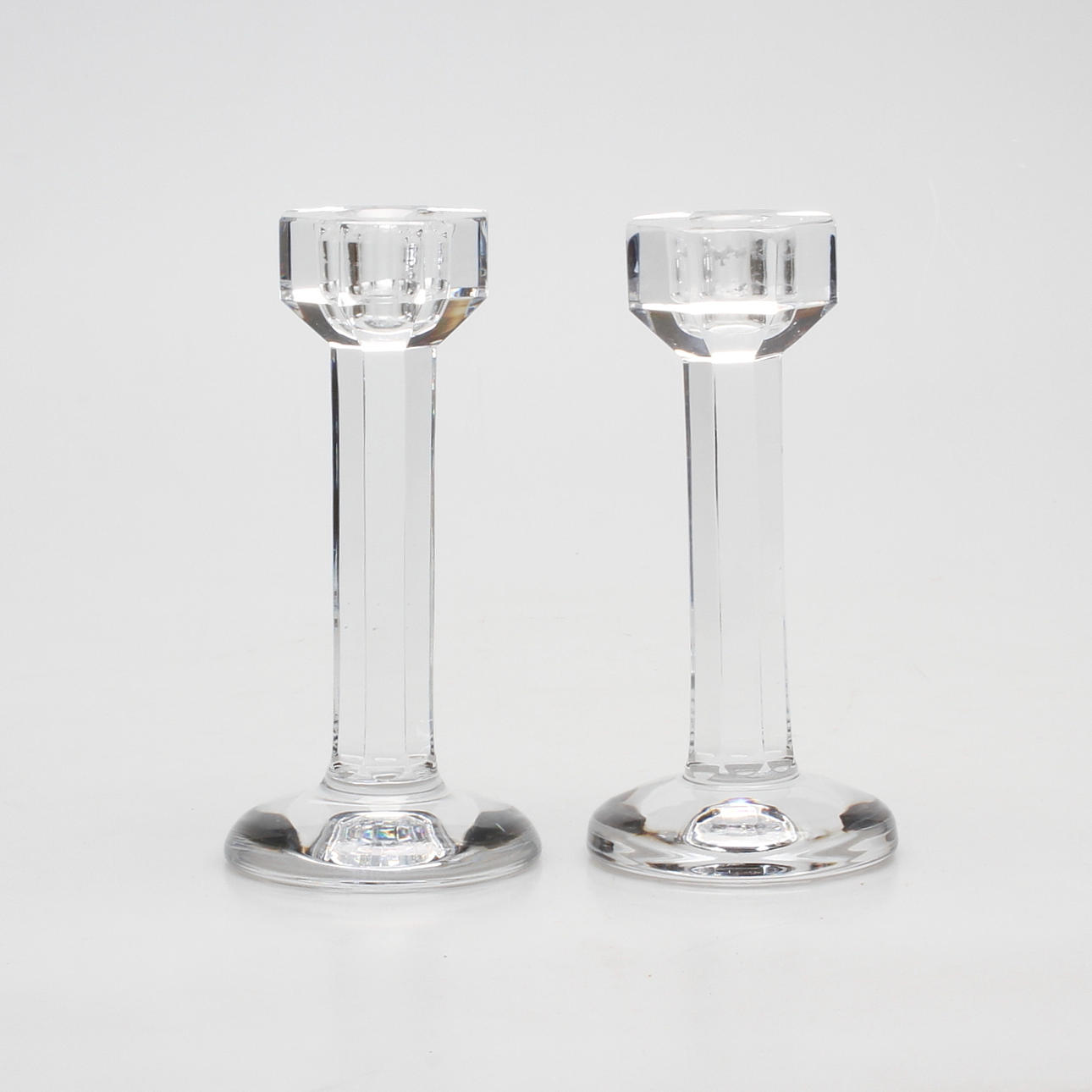 LJUSSTAKAR, ett par, glas, Sigurd Persson, Kosta.