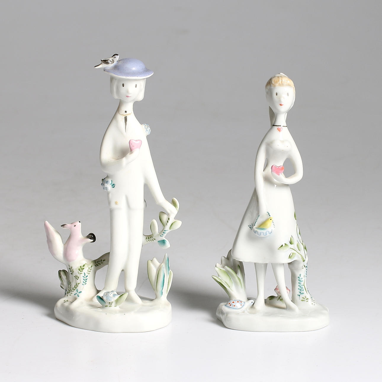 FIGURINER, 2 st, porslin, Rosenthal,Studio Line, Raymond Peynet. Tyskland.