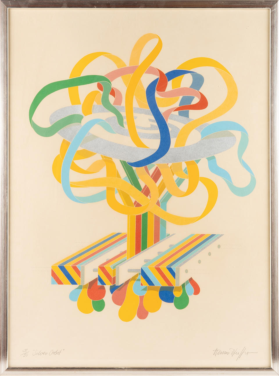 WERNER PFEIFFER (1937-). Lithograph, “Silver Orbit”, numbered and signed, 38/50.