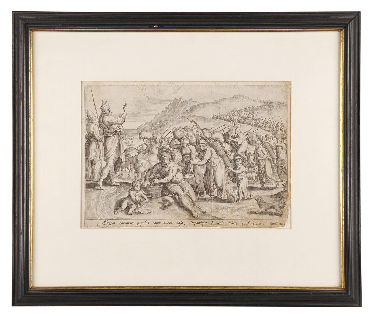 CLAES JANSZOON VISSCHER / WERKSTATT. TILLSKRIVEN. ”Aegrediens populus capit...”. Fly från Egypten.