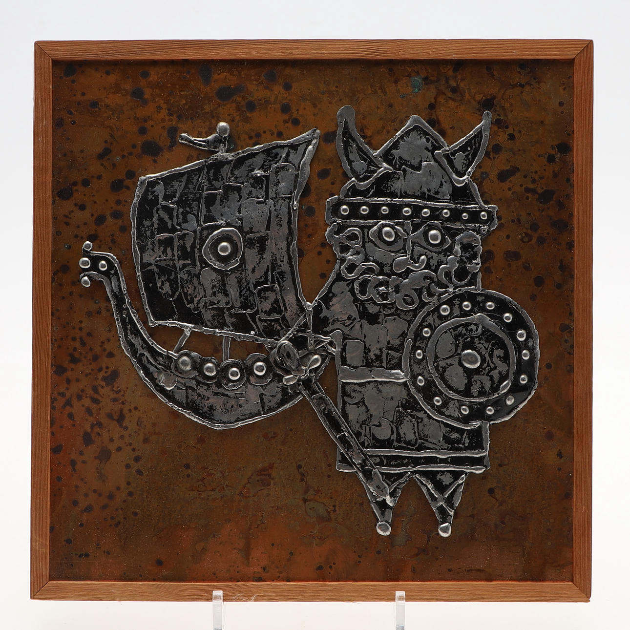 SVEN LINDSTRÖM. Väggrelief, koppar & tenn, 1900-tal.