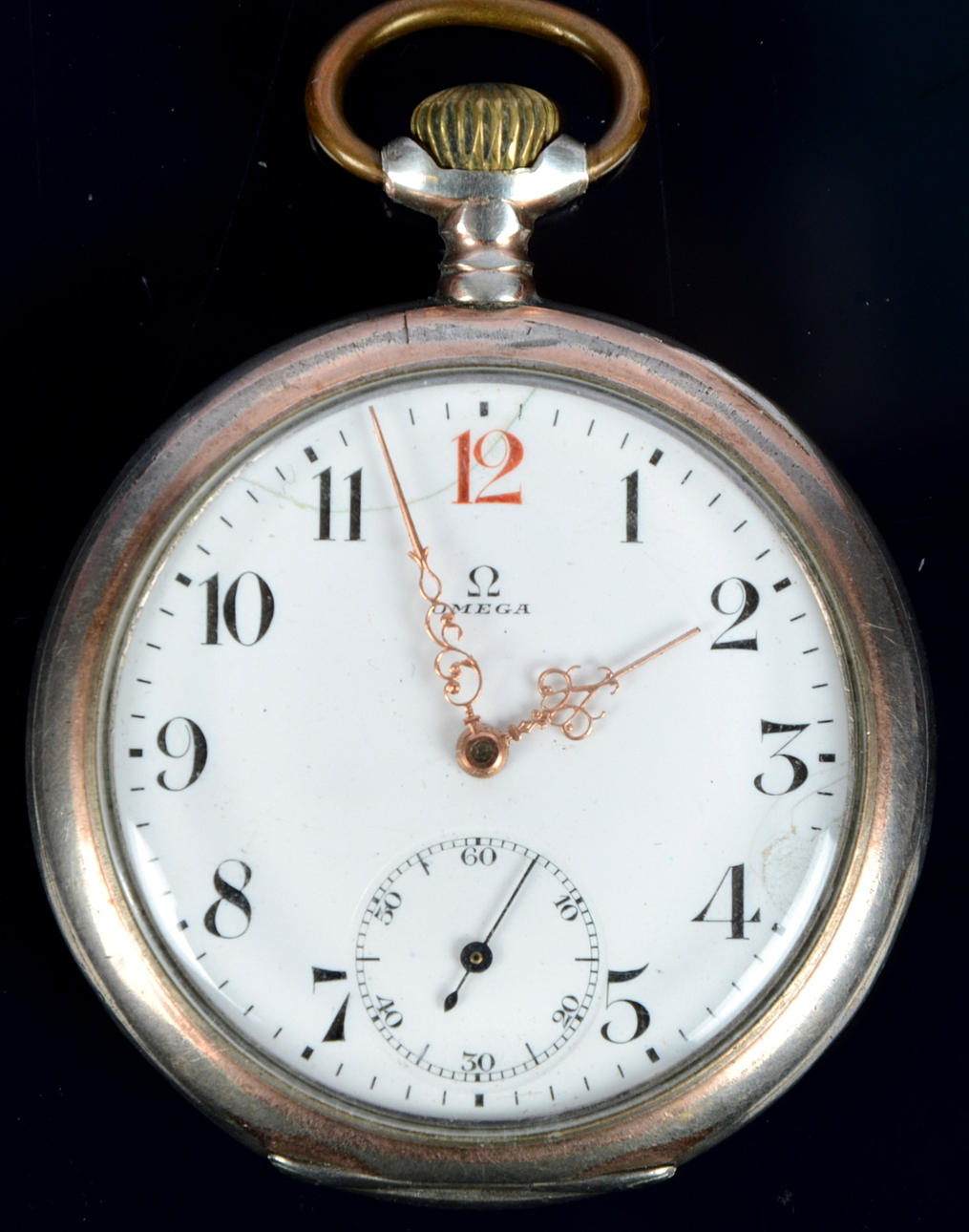 FICKUR, silver, Omega, "rödtolva".