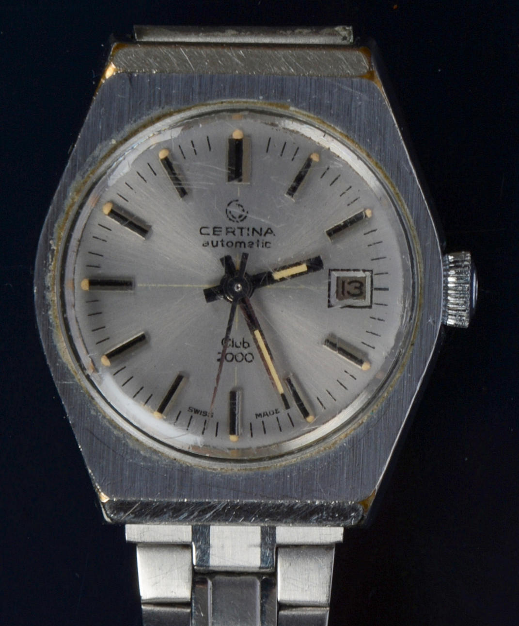 DAMARMBANDSUR, stål, automat, Certina club 2000.