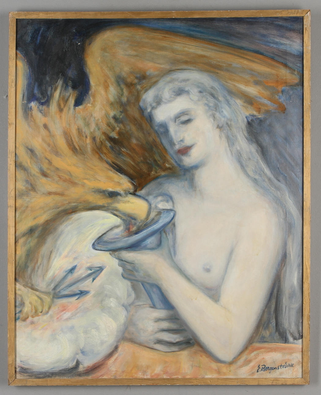 ERIK BERGENSTRÅHLE. "Hebe-Ganymeda", olja på duk, sigenrad.