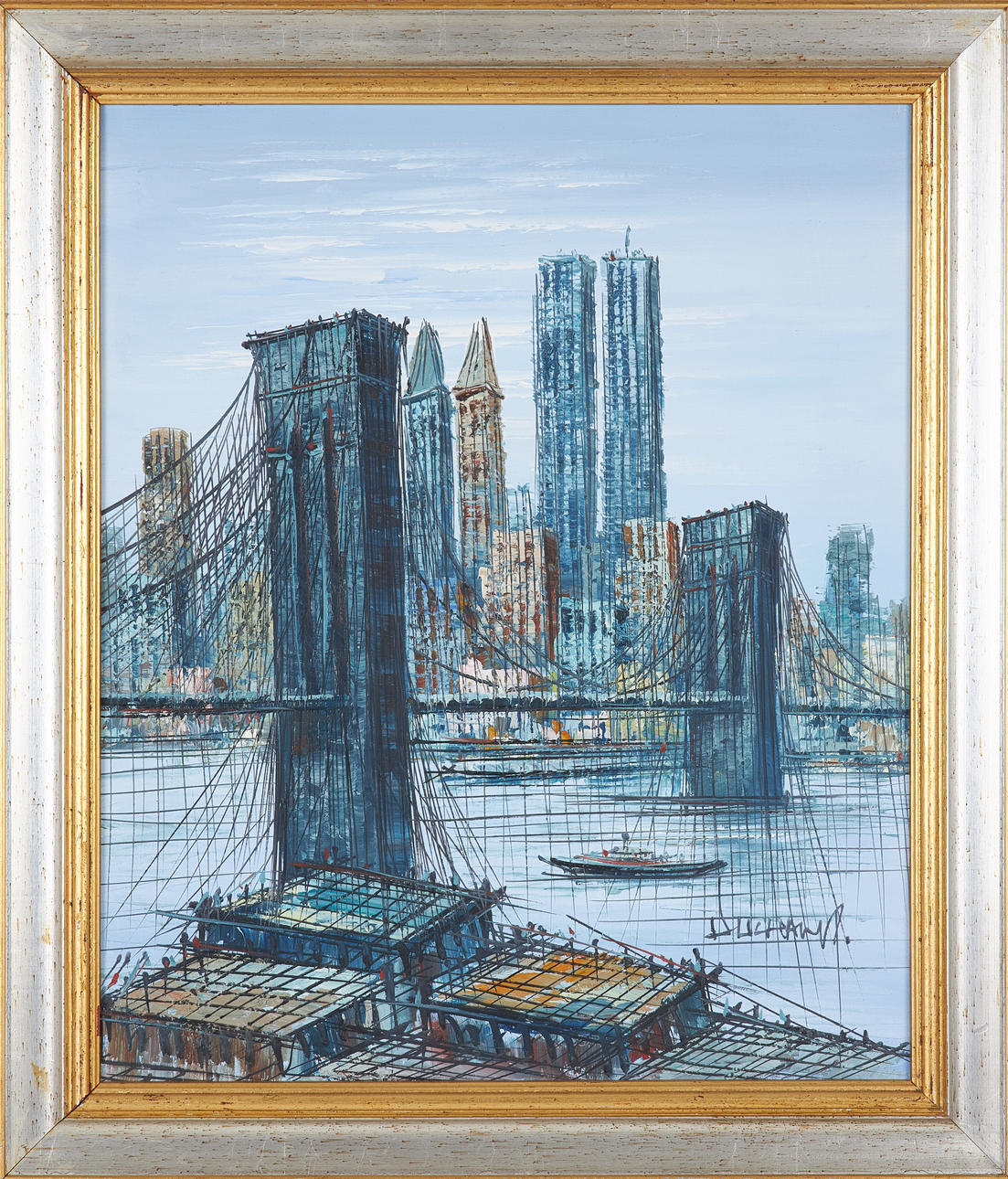 SUZANNE DUCHAMP. Brooklyn bridge, oil on canvas.