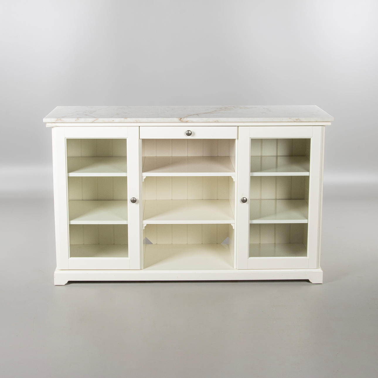 SKÆNK MED MARMORPLADE, 148 cm lang.