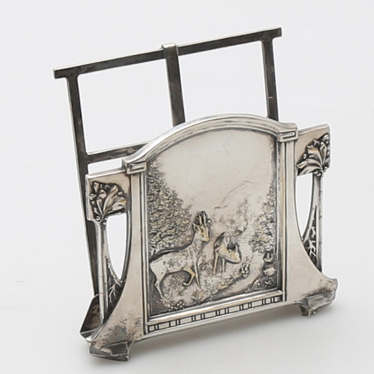 BREVSTÄLL, jugend, silver, ostämplat, vikt 183 gram.