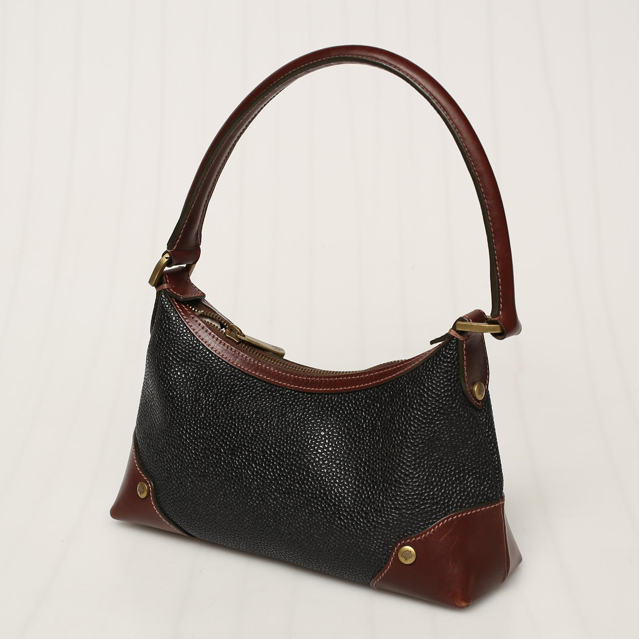 HANDBAG MULBERRY, embossed leather.
