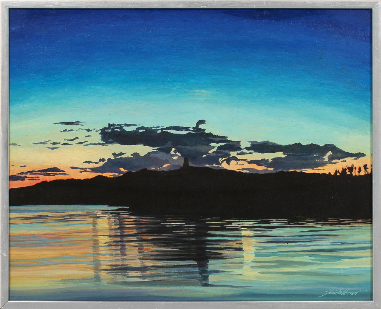 JAN FALKMAN. "Nattmoln", olja på duk, signerad.