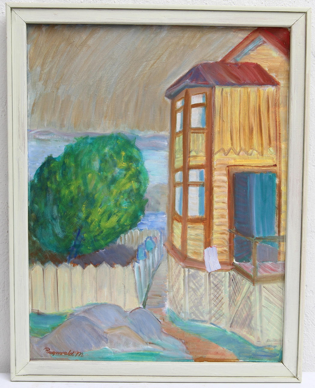 RAGNVALD MAGNUSSON. Olja på duk. Motiv från Tjörn, signerad Ragnvald M.