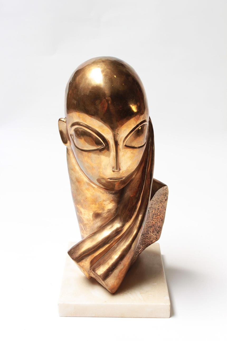 SKULPTUR, "Madmoiselle Pogany" efter Constantin Brancusi.