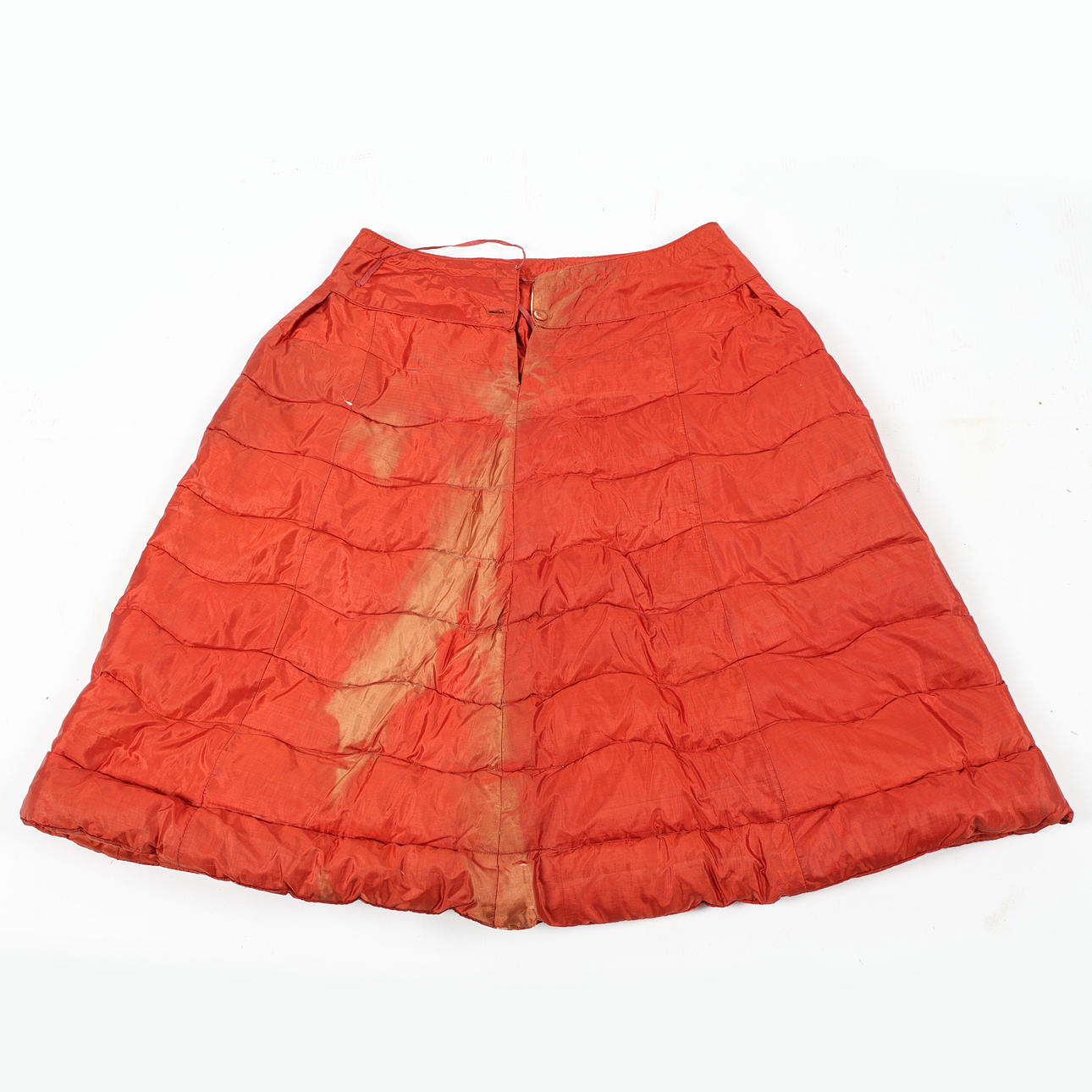 A BOOTH & FOX'S DOWN PETTICOAT UNDERSKIRT, 19TH CENTURY.