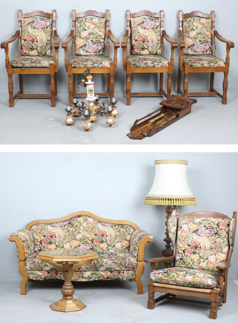 Massor av möbler - vardagsrum/matsalsmöbler.