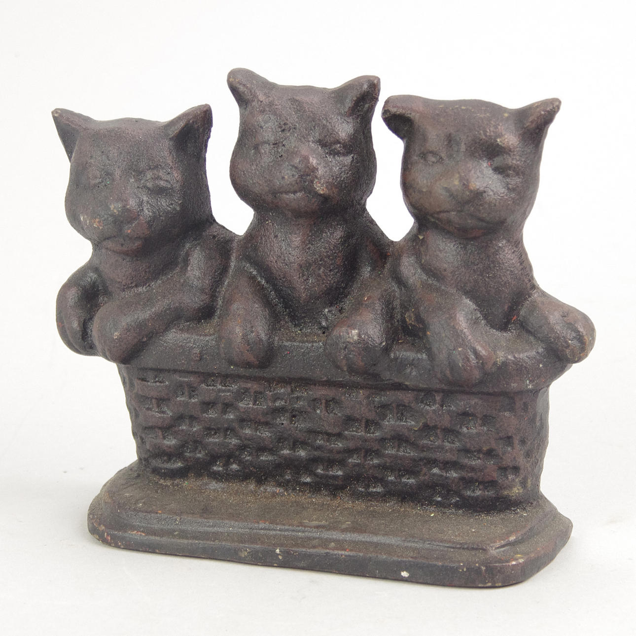 BOKSTÖD, 3 katter, gjutjärn, samtida.