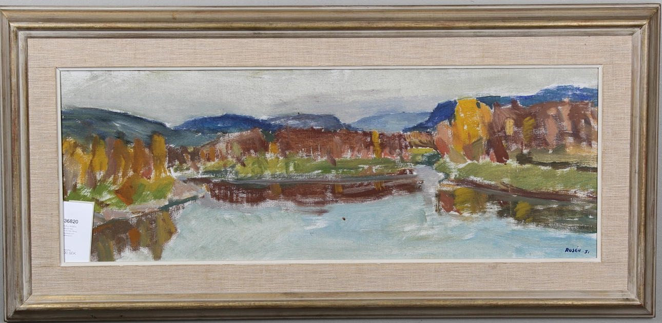 KJELL ROSÉN. olja på duk, motiv från Tärna, signerad och daterad 51.