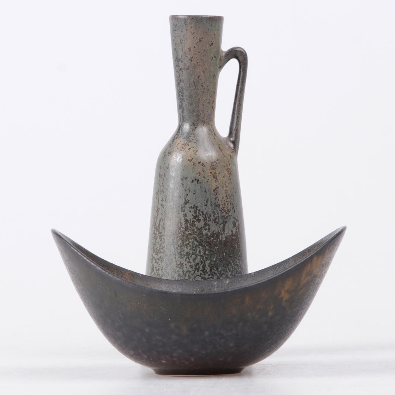 VAS, samt skål, stengods, Carl Harry Stålhane och Gunnar Nylund, Rörstrand.