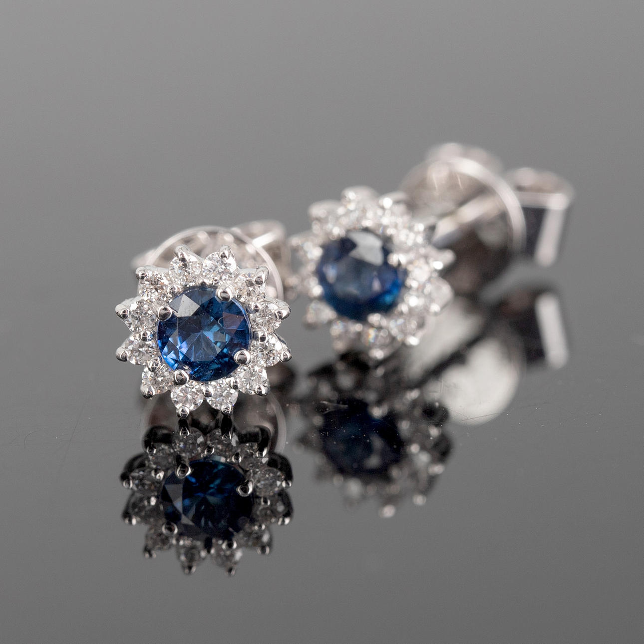 Sapphires and diamond earrings.