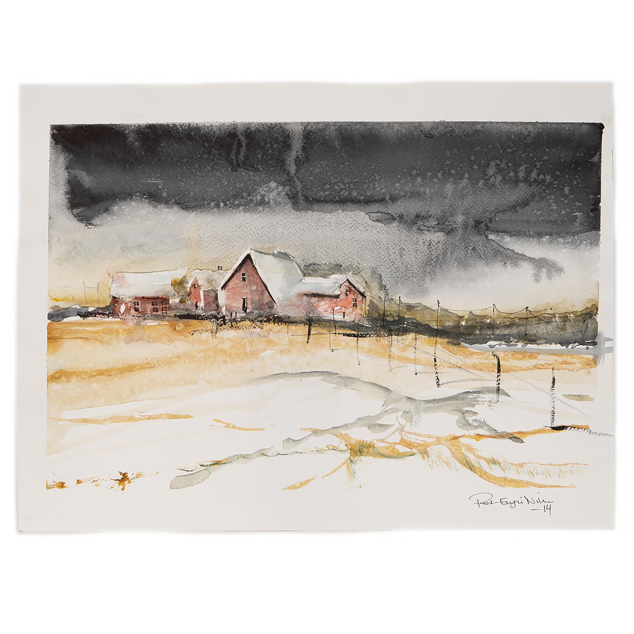 PETER EUGÉN NILSSON. Watercolour, signed and dated -14.