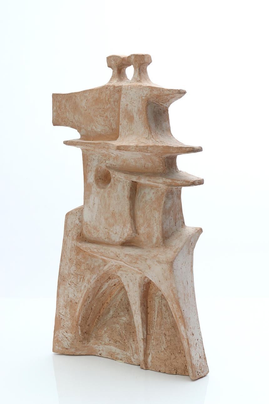 ÅKE HOLM. Keramikskulptur, terracotta. Abstrakt skulptur, 