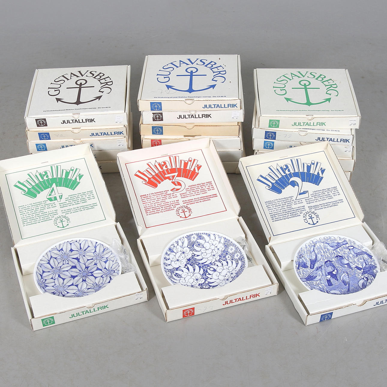 JULTALLRIKAR och SAMLARTALLRIKAR, 19 st, Gustavsberg, 1970-tal.