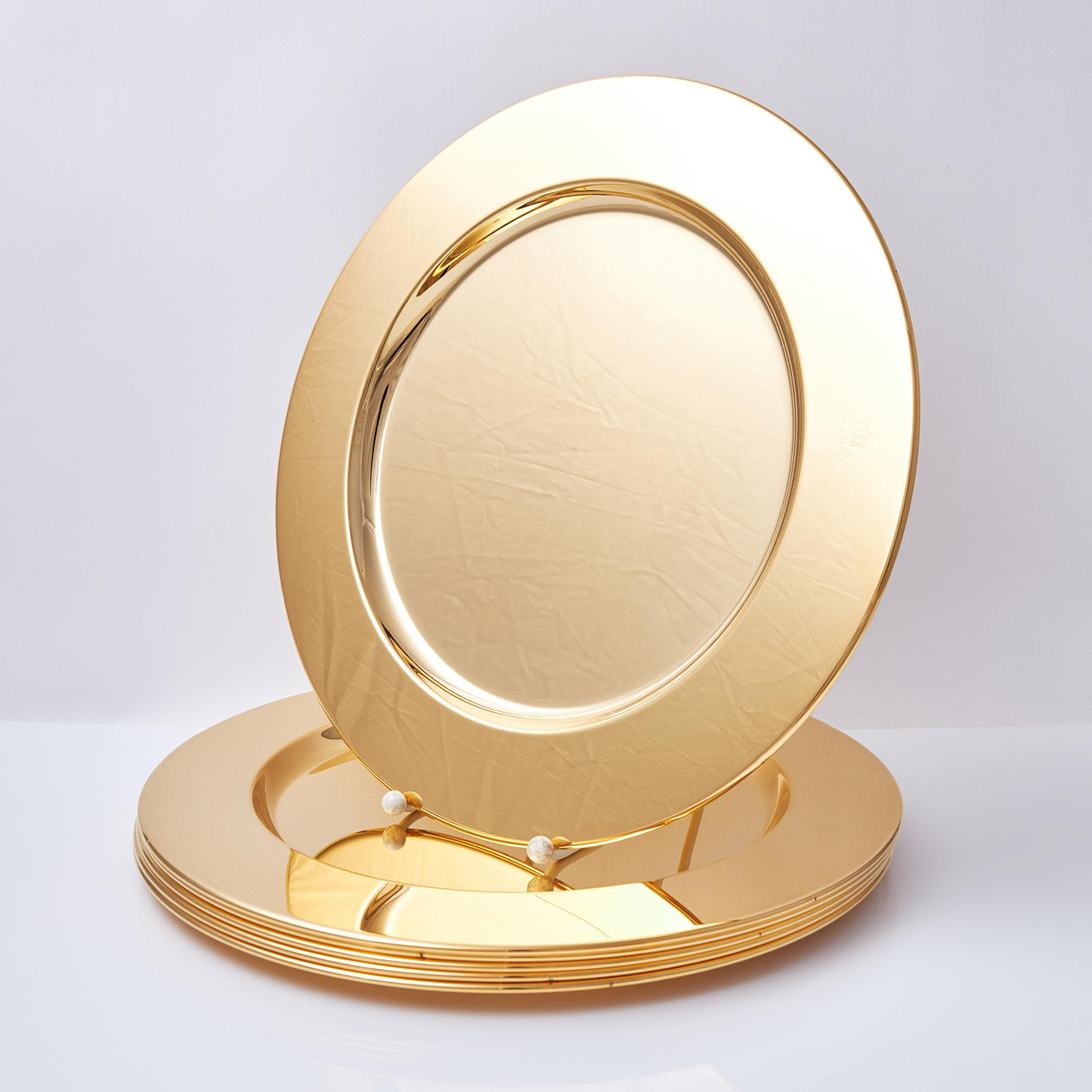 8 ENVELOPE PLATES, Skultuna, gilt brass.