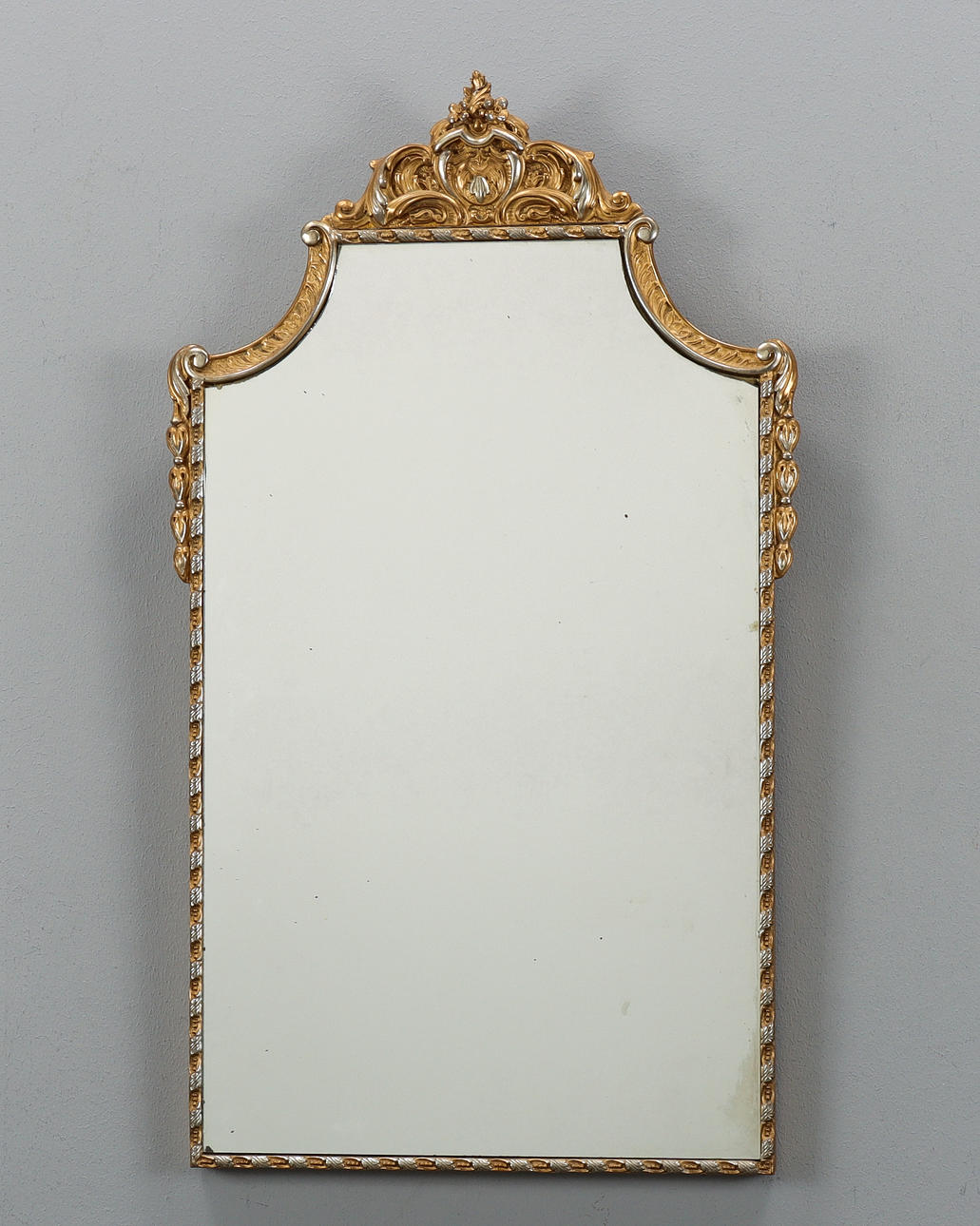 VÄGGSPEGEL träram med metalldekor.