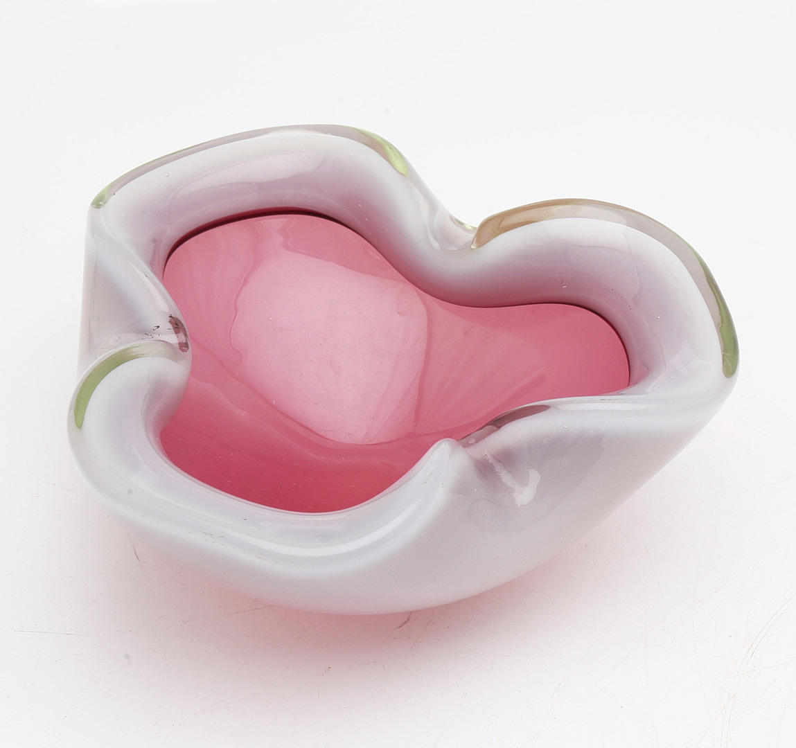 Centrepiece in blown and bent glass, circa 1970.