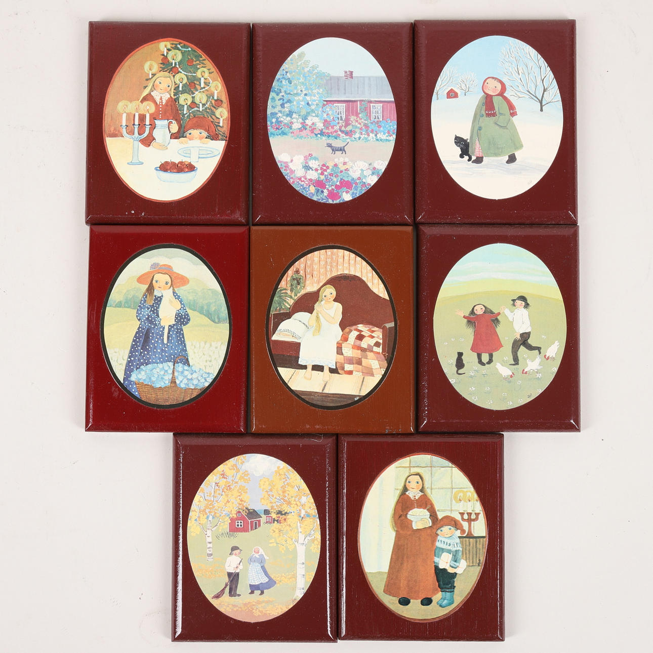 ASTA PULKKINEN. miniatyrtavlor, 8 st, tryck.