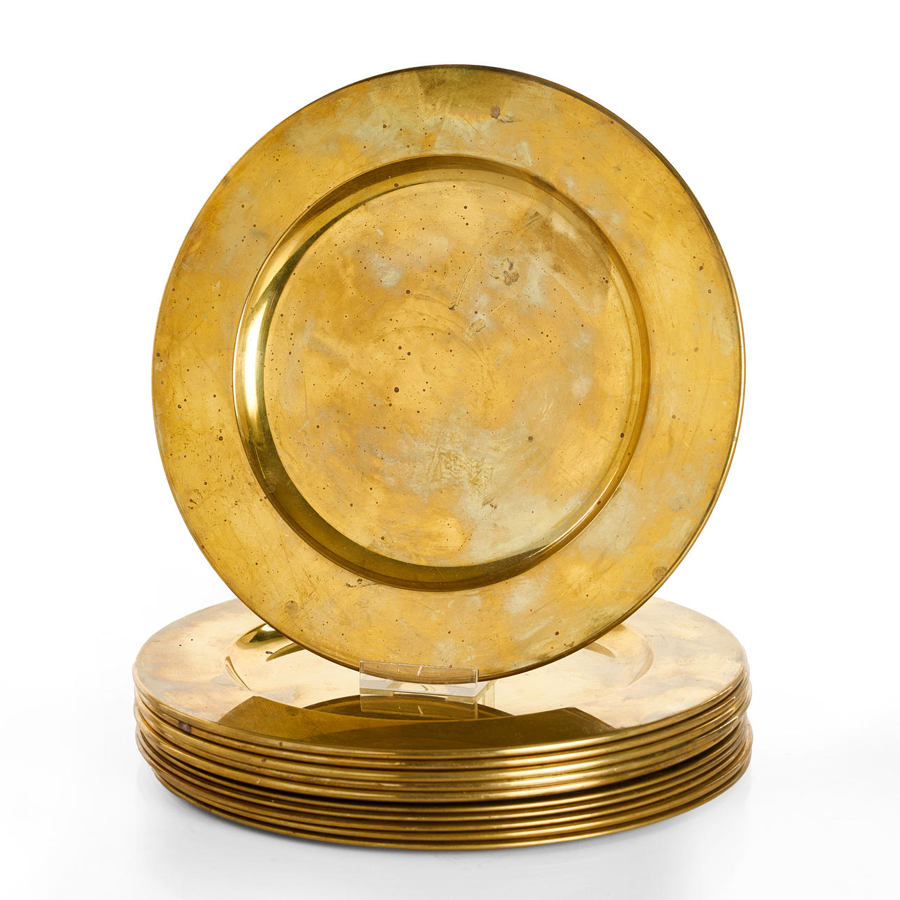 KUVERTPLADER, 12 stk, messing.