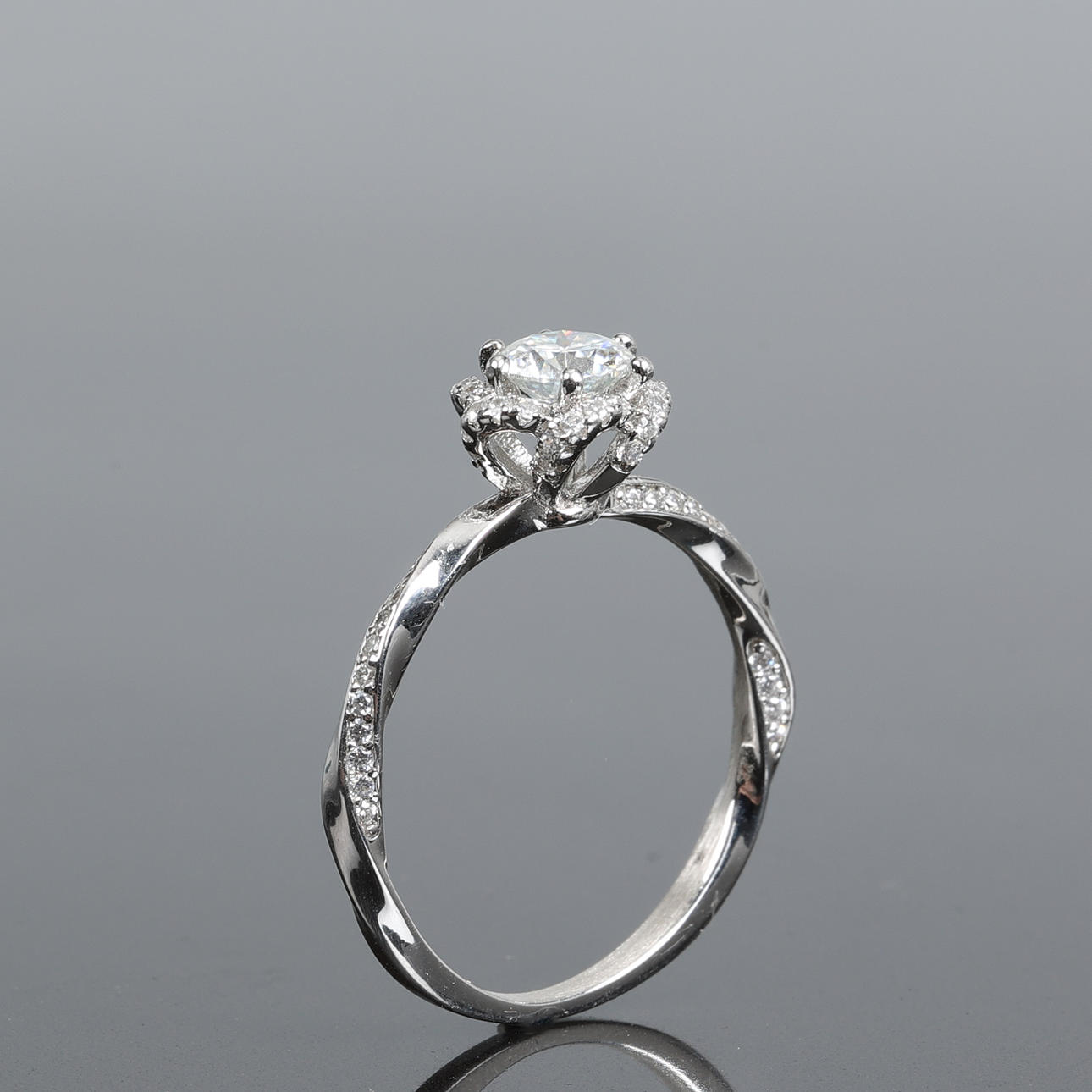 RING, Silver, labbodlad diamant 0,50 ct.