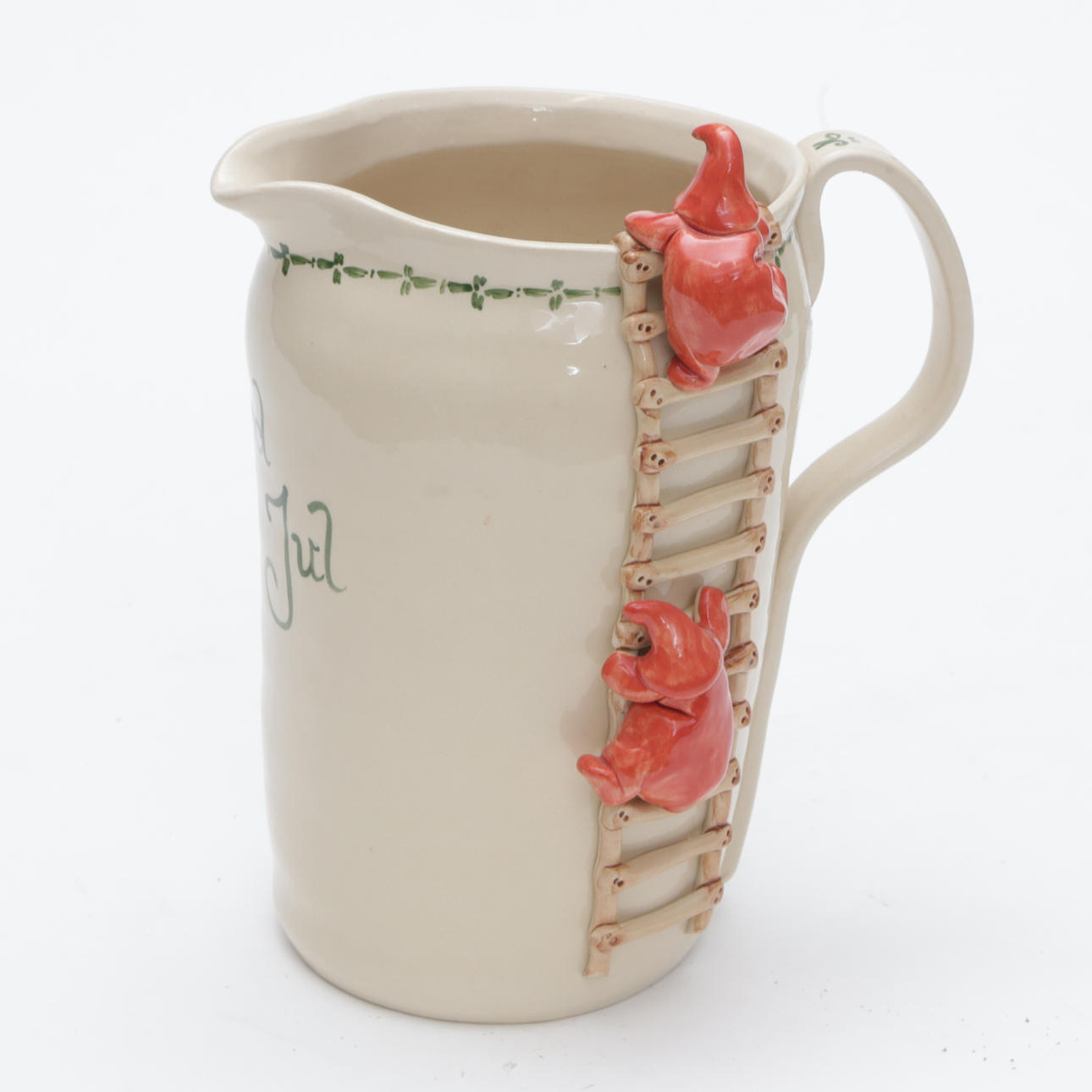 A ceramic Christmas jug, Katarina Andersson, signed.