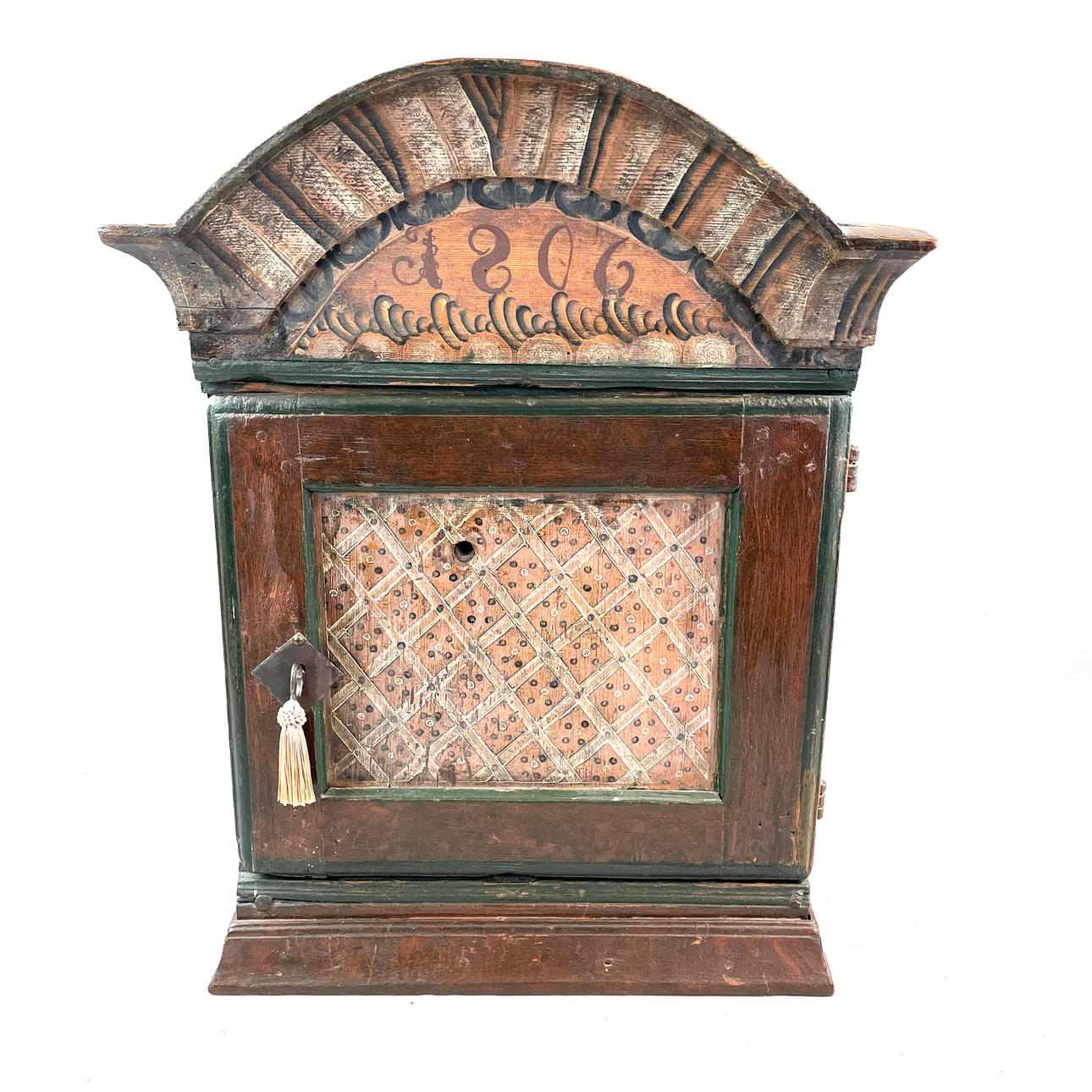 HÄNGSKÅP, allmoge, bemålat, daterad 1806.