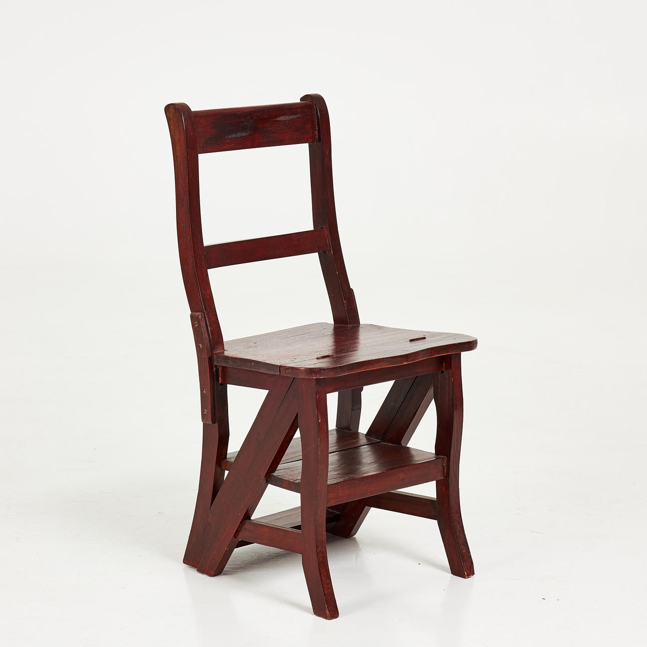 TRAPPSTOL, 1900-tal, betsat lövträ.