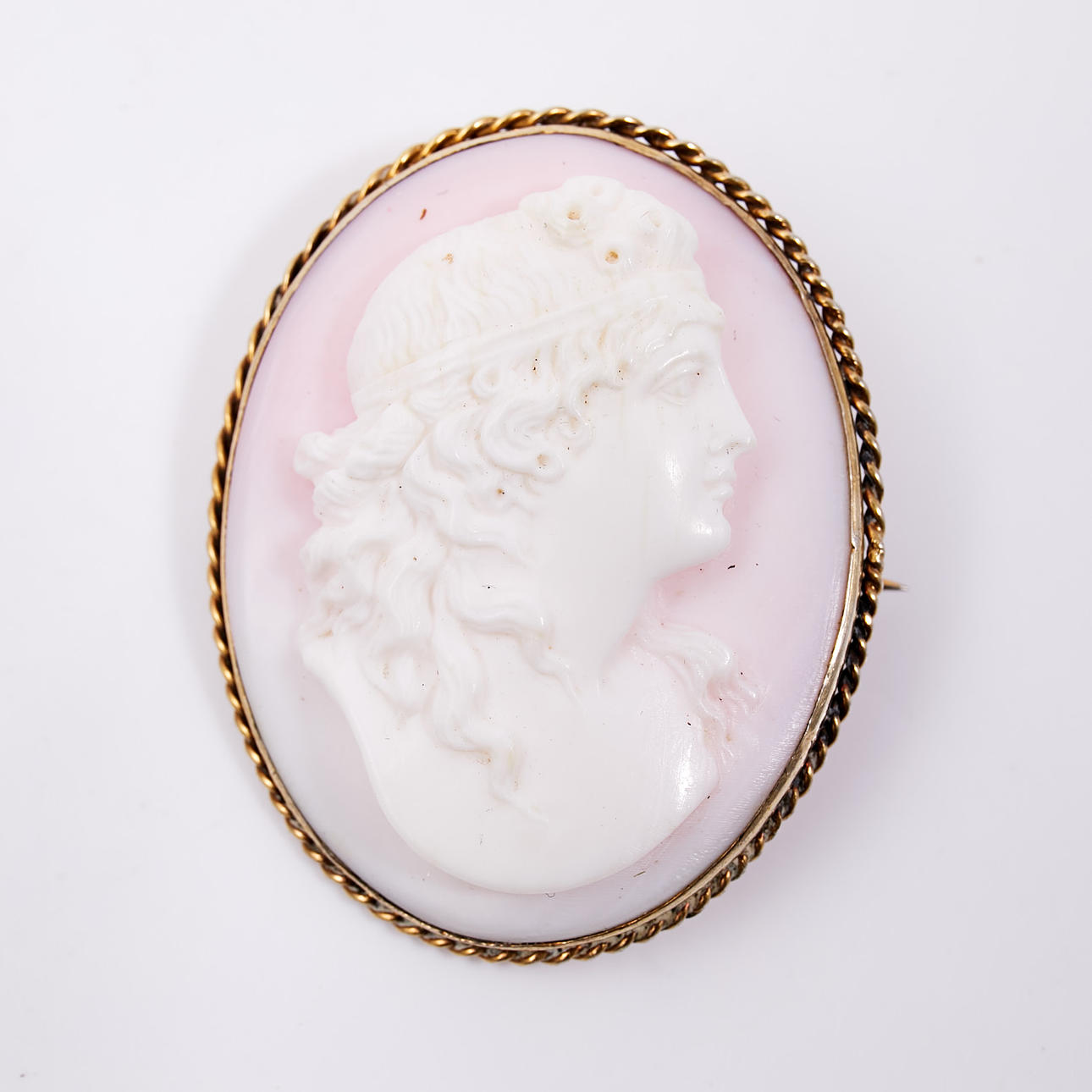 BROCHE. Camuflaje de conchas marinas, plata dorada.